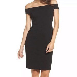 Eliza J Black Off the Shoulder Sheath Dress